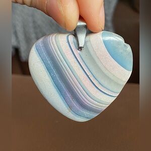 Agate Heart Shape Large Dyed Pendant